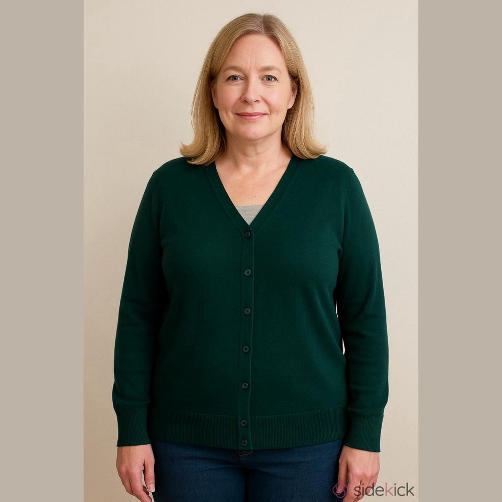 Croft & Barrow Dark Green Cardigan Large Knit